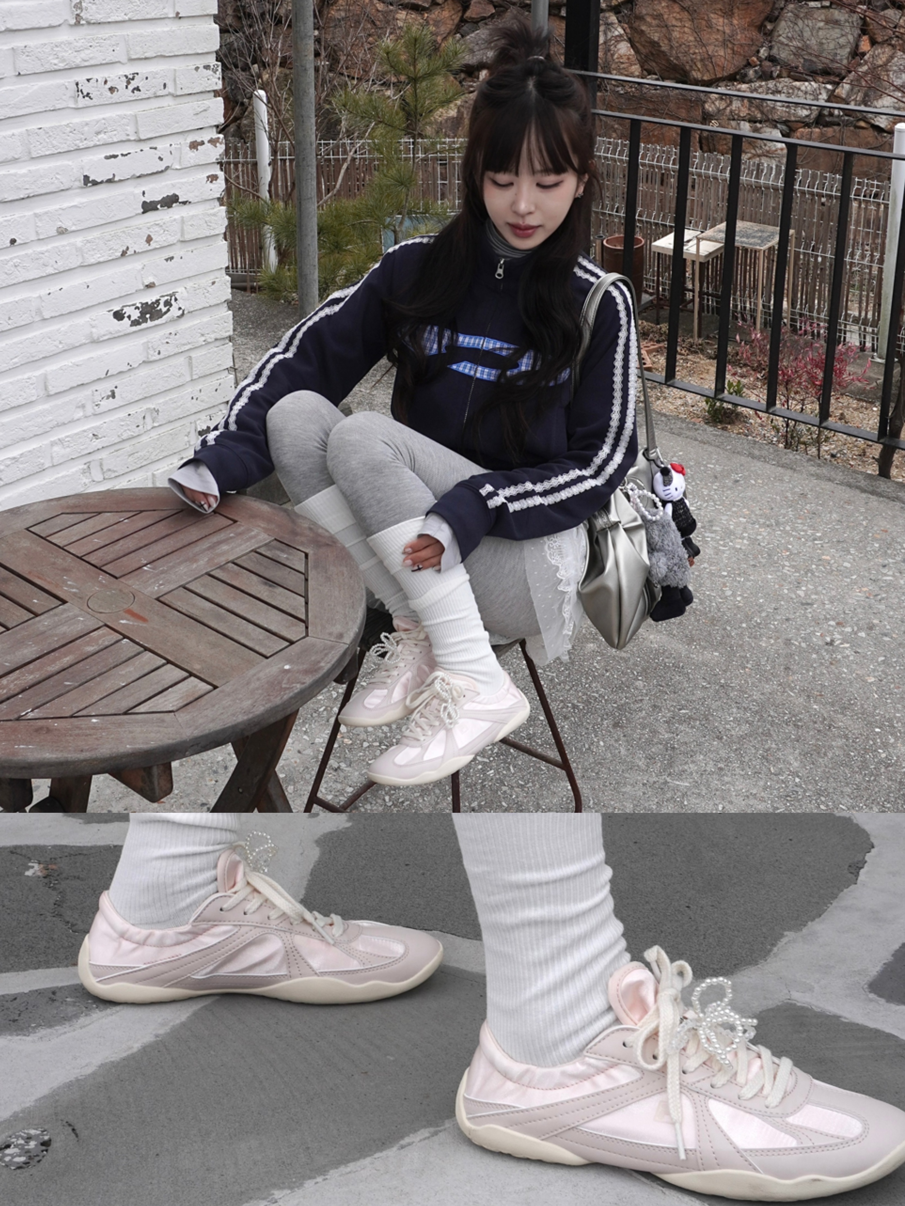 [6% 적립] FILA Glio Pink 착용 스타일 - 1
