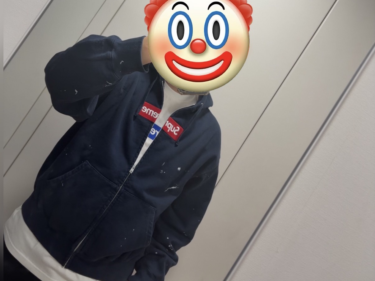 Supreme x MM6 Maison Margiela Box Logo Zip Up Hooded Sweatshirt Navy - 26SS 착용 스타일 - 3