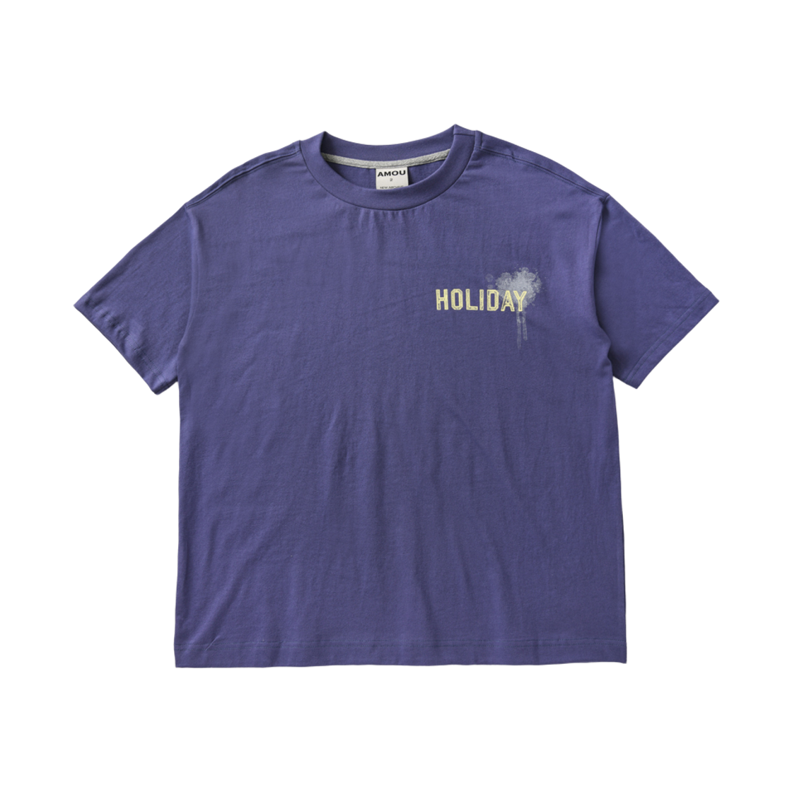 아모우 홀리데이 하프 티셔츠 퍼플(AMOU Holiday Half T- Shirts Purple)