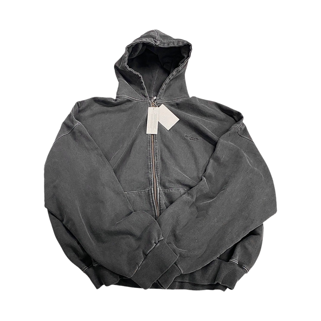 언더마이카 무.11 안티 Fxxking 로고 플레이 오버사이즈 피그먼트 후드 집업 그레이(Undermycar Mu.11 Anti Fxxking Logo Play Oversized Pigment Hood Zip-up Gray)