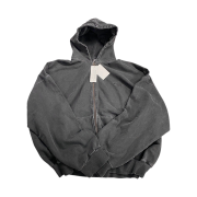 Undermycar Mu.11 Anti Fxxking Logo Play Oversized Pigment Hood Zip-up Gray