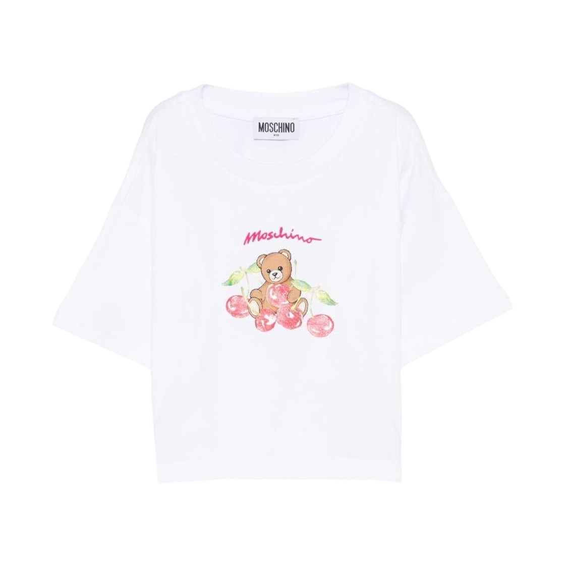(키즈) 모스키노 프린트 티셔츠 화이트((Kids) Moschino Print T-Shirt White)