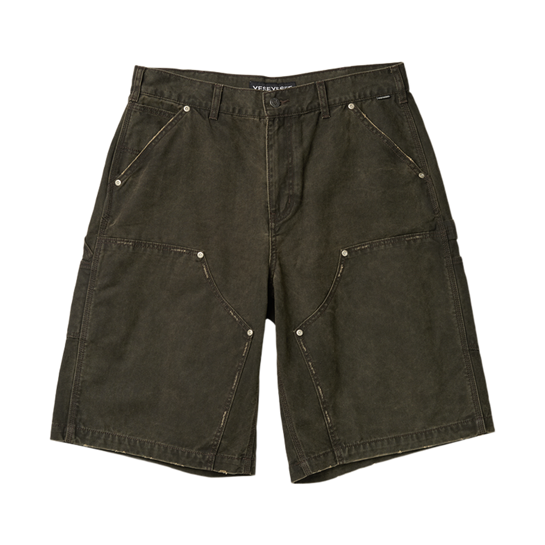 [더블적립]예스아이씨 워시드 캔버스 카펜터 쇼츠 차콜