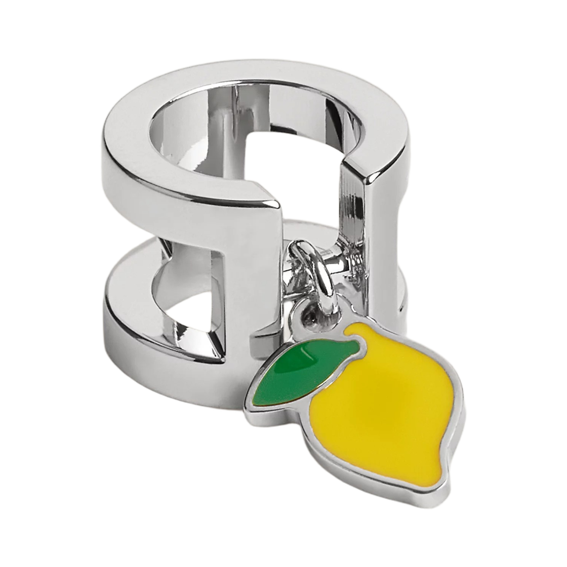 H604013S01 (W) Hermes Mini H Citron Twilly Ring Palladium & Palladie Jaune Vert