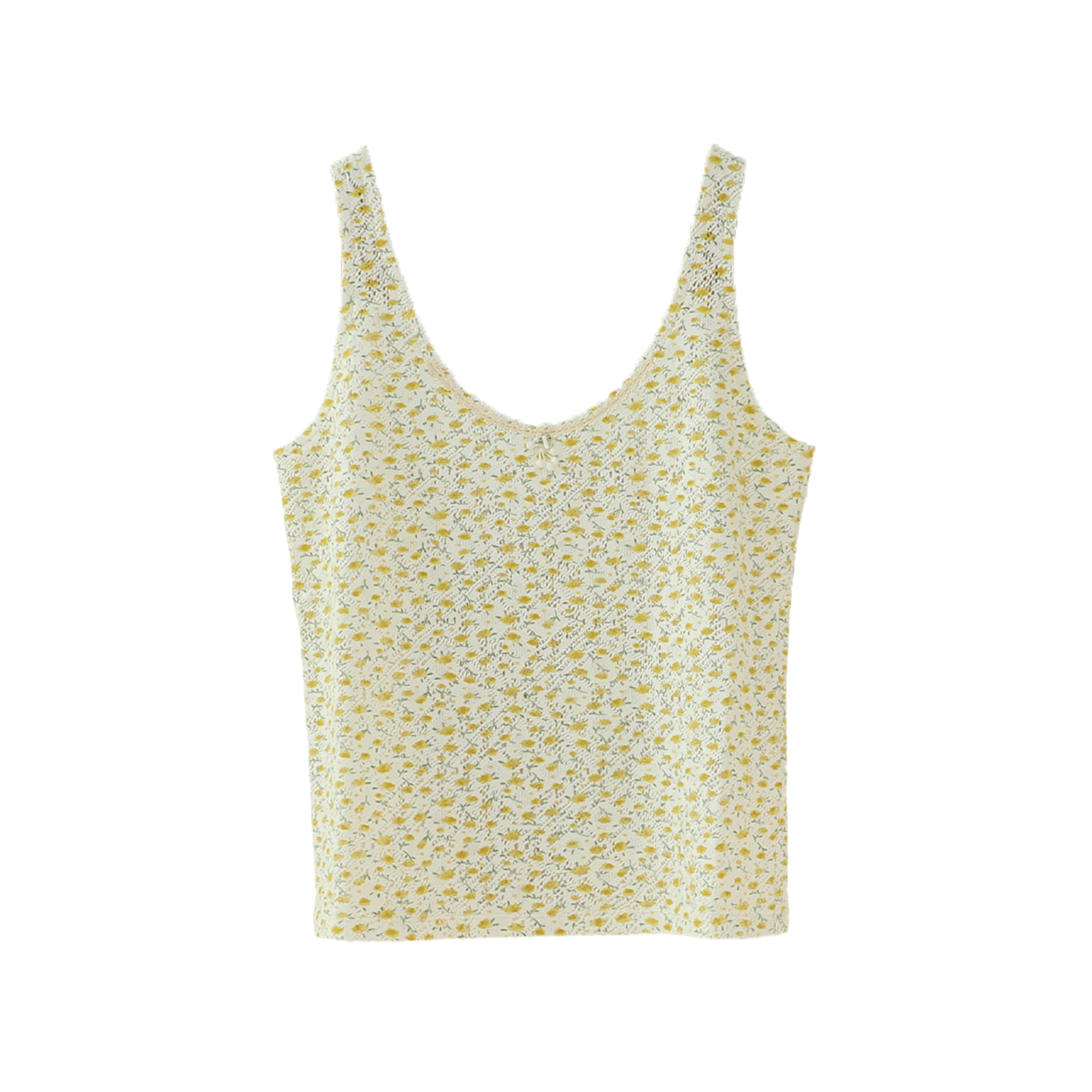 영 앤 생 우먼 핸드 비즈 옐로우 슬리브리스 니트 셔츠 옐로우 - 26SS