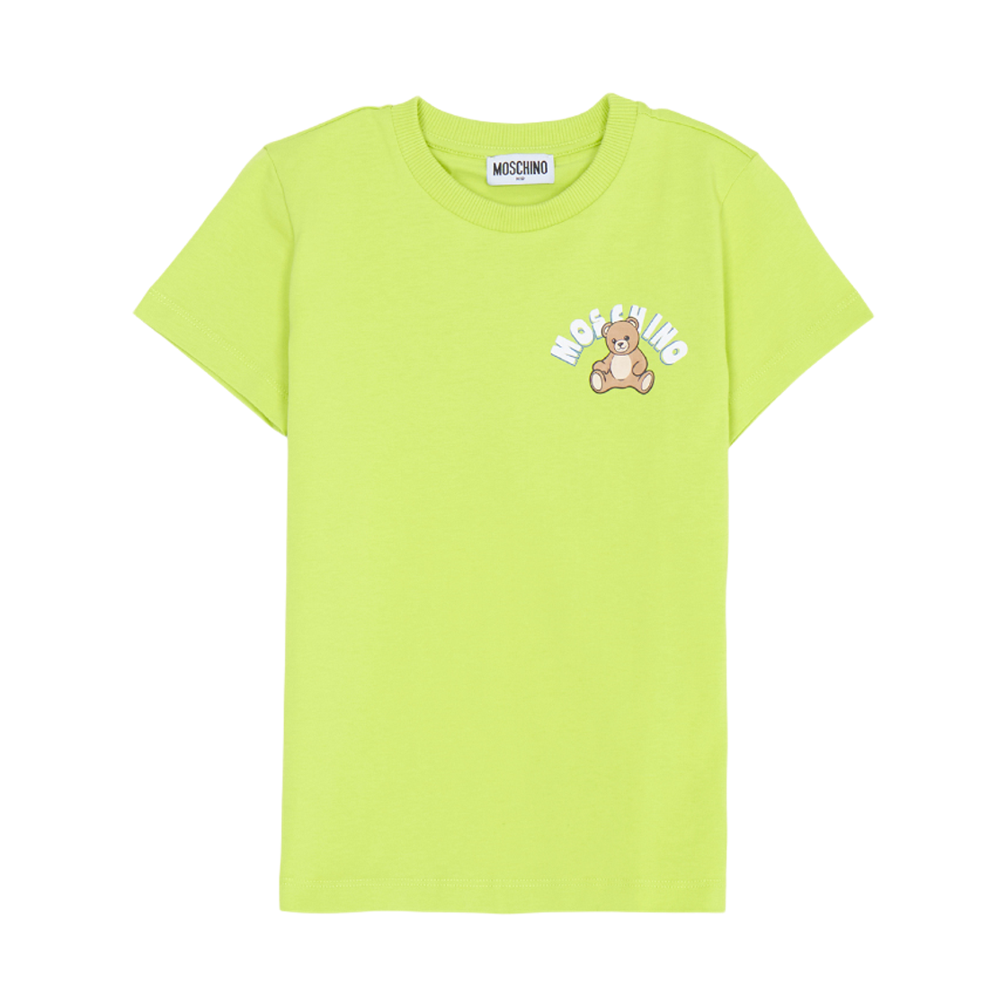 (키즈) 모스키노 로고 숏슬리브 티셔츠 그린((Kids) Moschino Logo Short Sleeve T-Shirt Green)