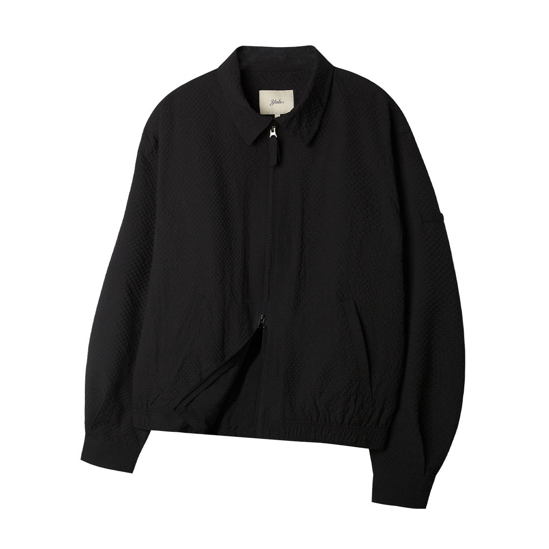 예일 시어서커 체크 블루종_블랙(Yale Seersucker Check Blouson_Black) - 1