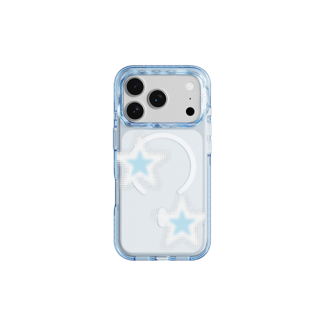 그래그 프레임 패턴 케이스 클리어 블루 - 페이드 포인트 스타(GRAGG MAGSAFE LAYERS FRAME CASE CLEAR BLUE - FADE POINT STAR)