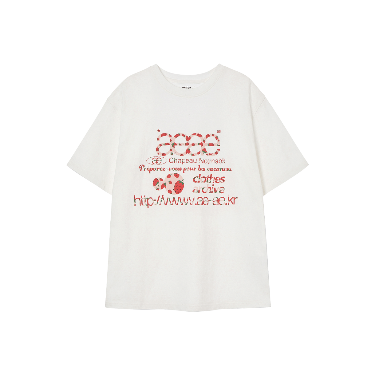 [오프라인 전용] 에이이에이이 우먼 웹 로고 티셔츠 스트로베리 - 26SS([오프라인 전용] AEAE Women Web Logo T-Shirts Strawberry - 26SS)