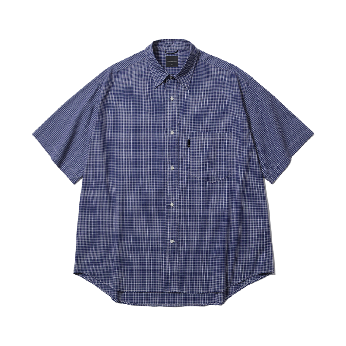 [SS26] 모이프 유니폼 셔츠 블루 그리드([SS26] moif Uniform H/S Shirt Blue Grid) - 1