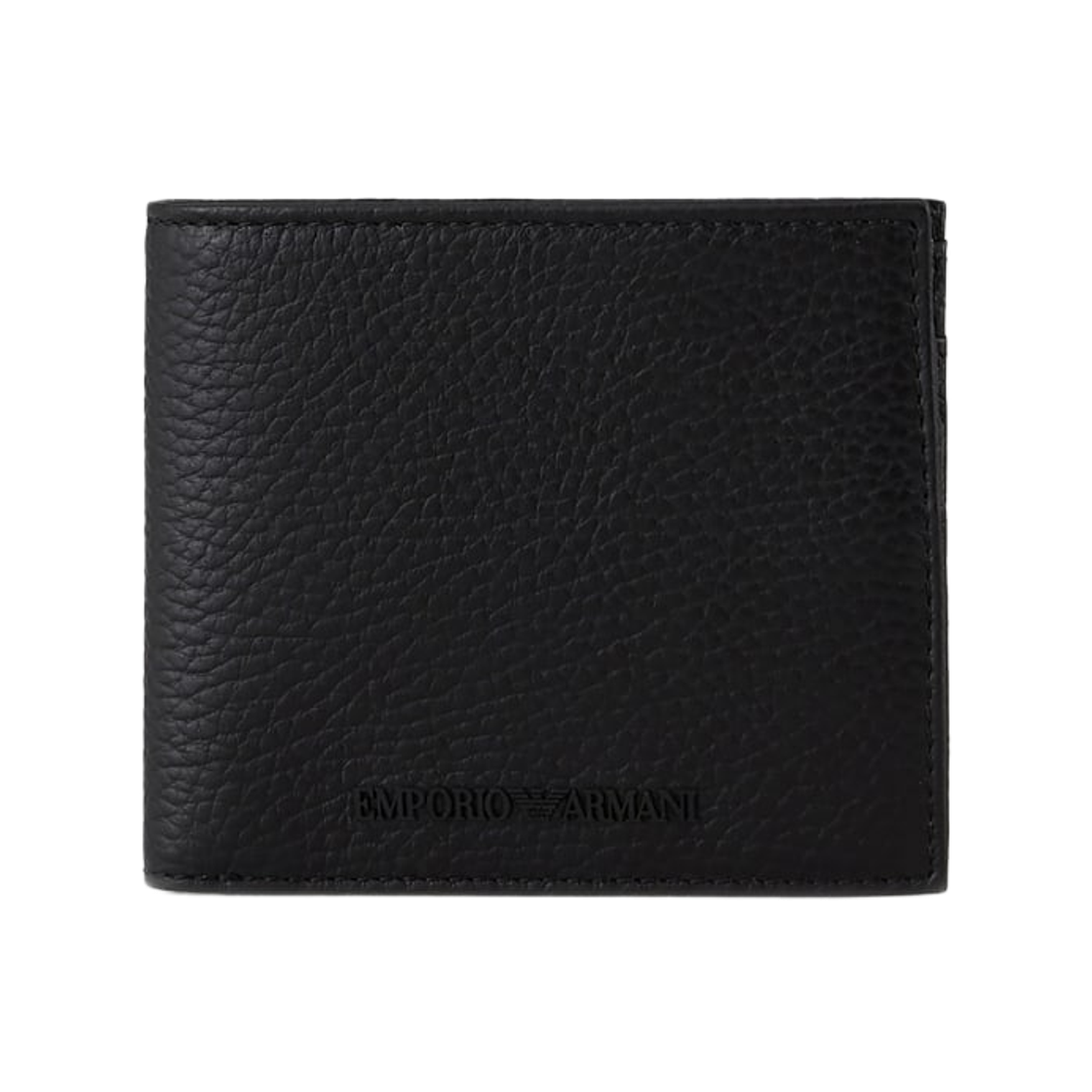 Y4R167Y068E80001 Emporio Armani Tumbled Leather Wallet with Coin Pocket Black