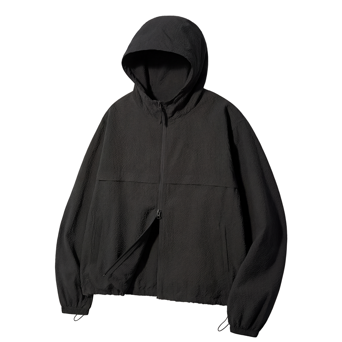예일 시어서커 체크 윈드브레이커_블랙(Yale Seersucker Check Windbreaker_Black)
