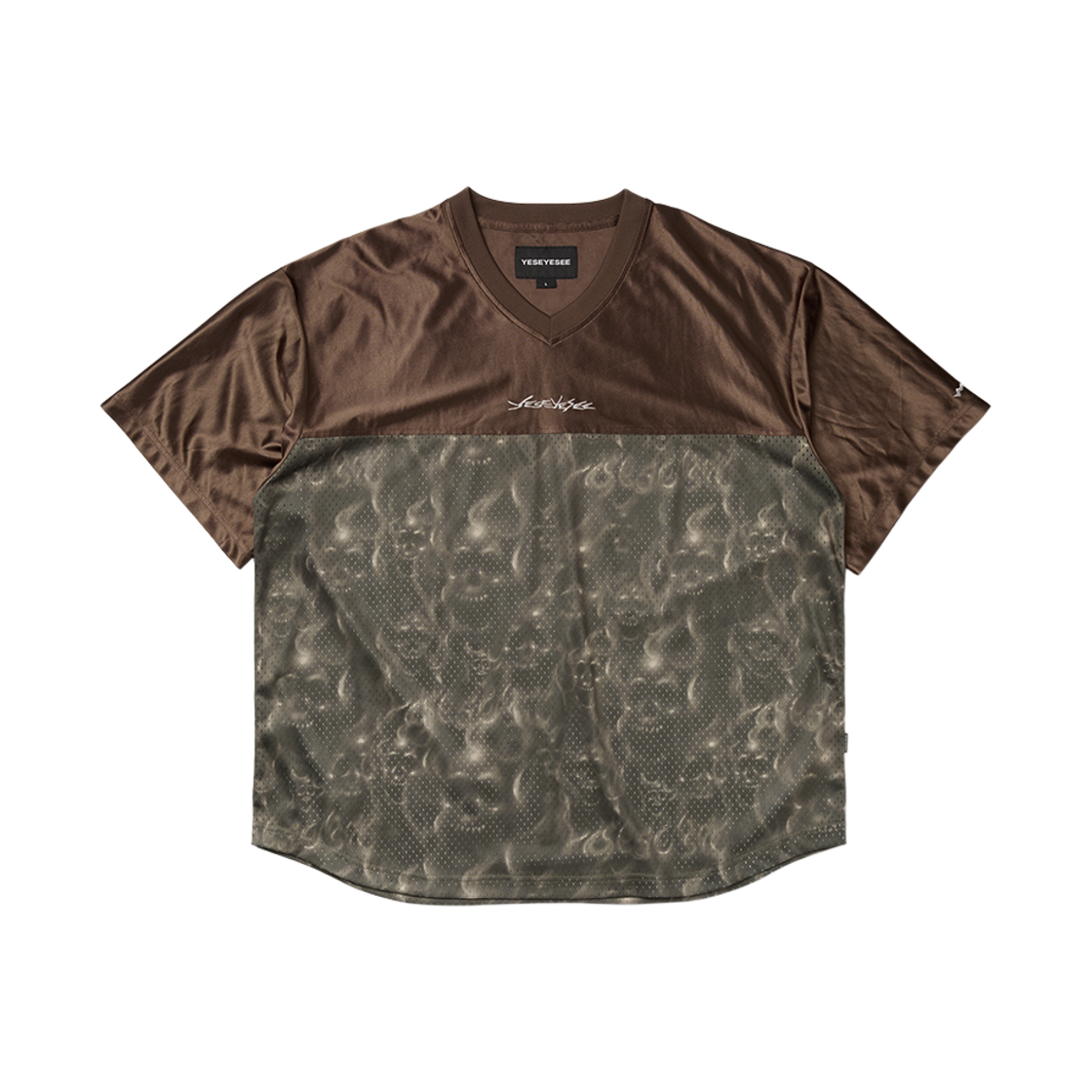 [더블적립]예스아이씨 예스 스컬 메쉬 티셔츠 브라운([더블적립]YESEYESEE Y.E.S Skull Mesh Tee Brown)