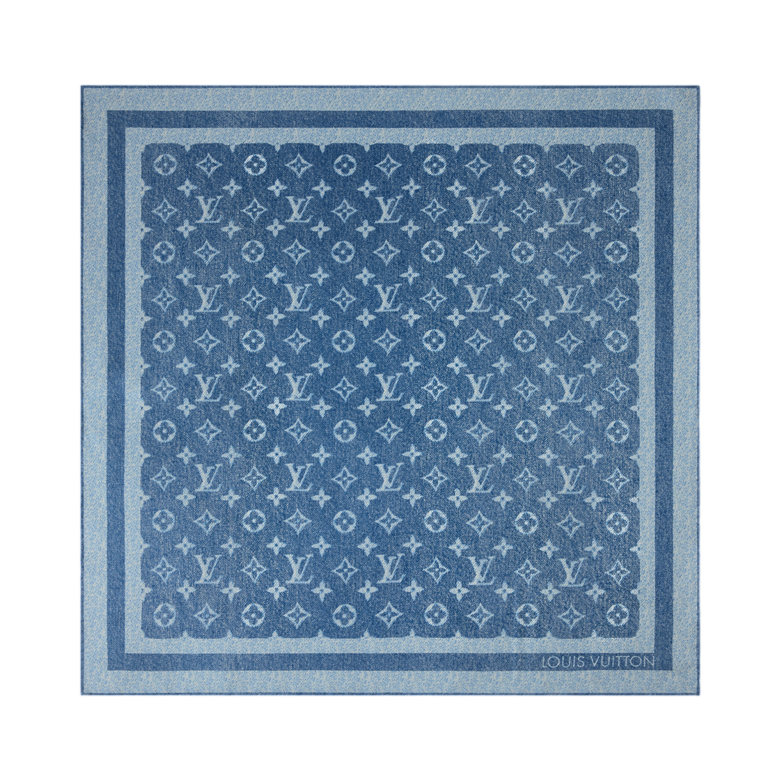 M97869 (W) Louis Vuitton Monogram Silhouette Denim Square 55 Denim Blue