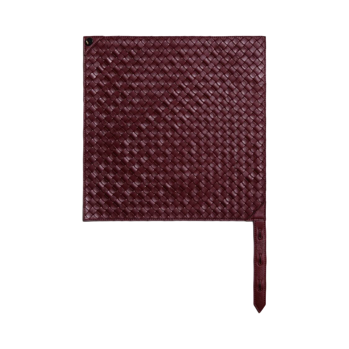 872858V6AR02240 Bottega Veneta Leather Intrecciato Foulard Barolo