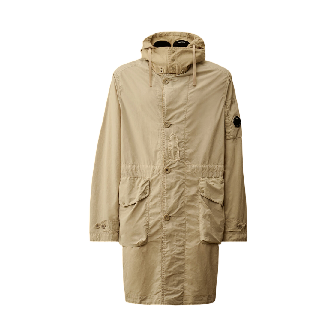 20CMOW016A005991G904 C.P. Company Flatt Nylon Mixed Goggle Parka Dove Grey - 26SS