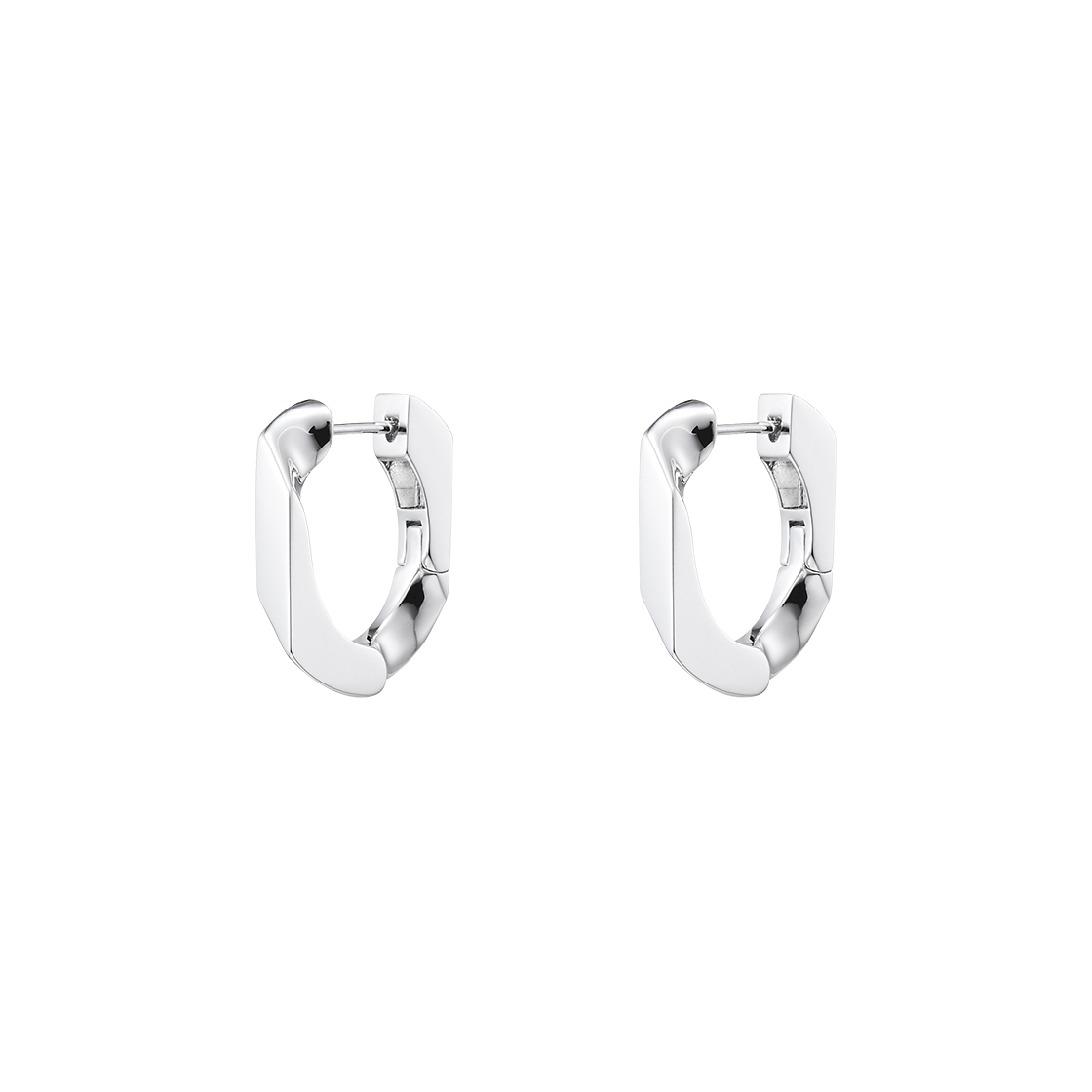 넘버링 #5351 체인 링크 후프 이어링 실버(NUMBERING #5351 Chain Link Hoop Earrings Silver)