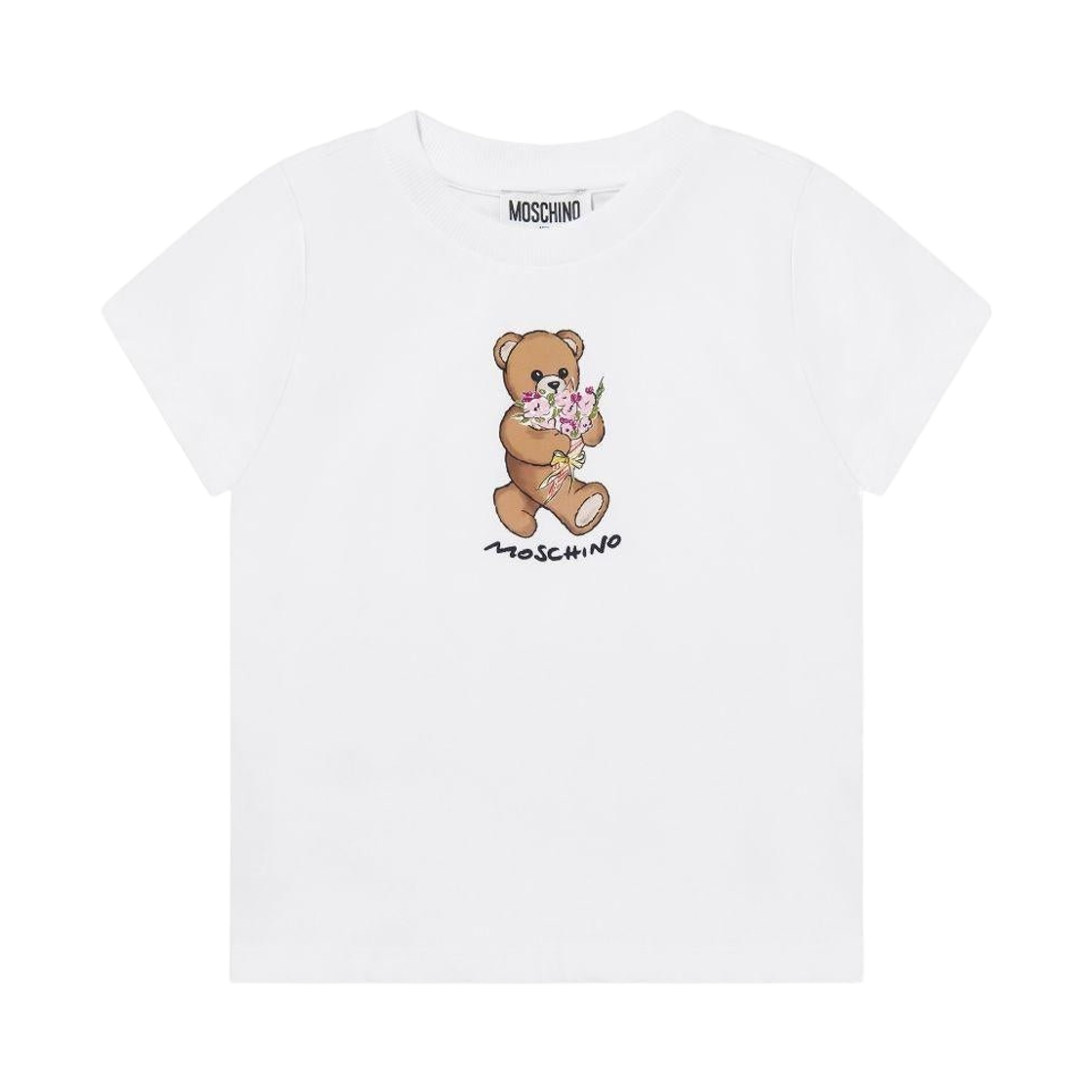 (키즈) 모스키노 코튼 티셔츠 화이트((Kids) Moschino Cotton T-Shirt White)