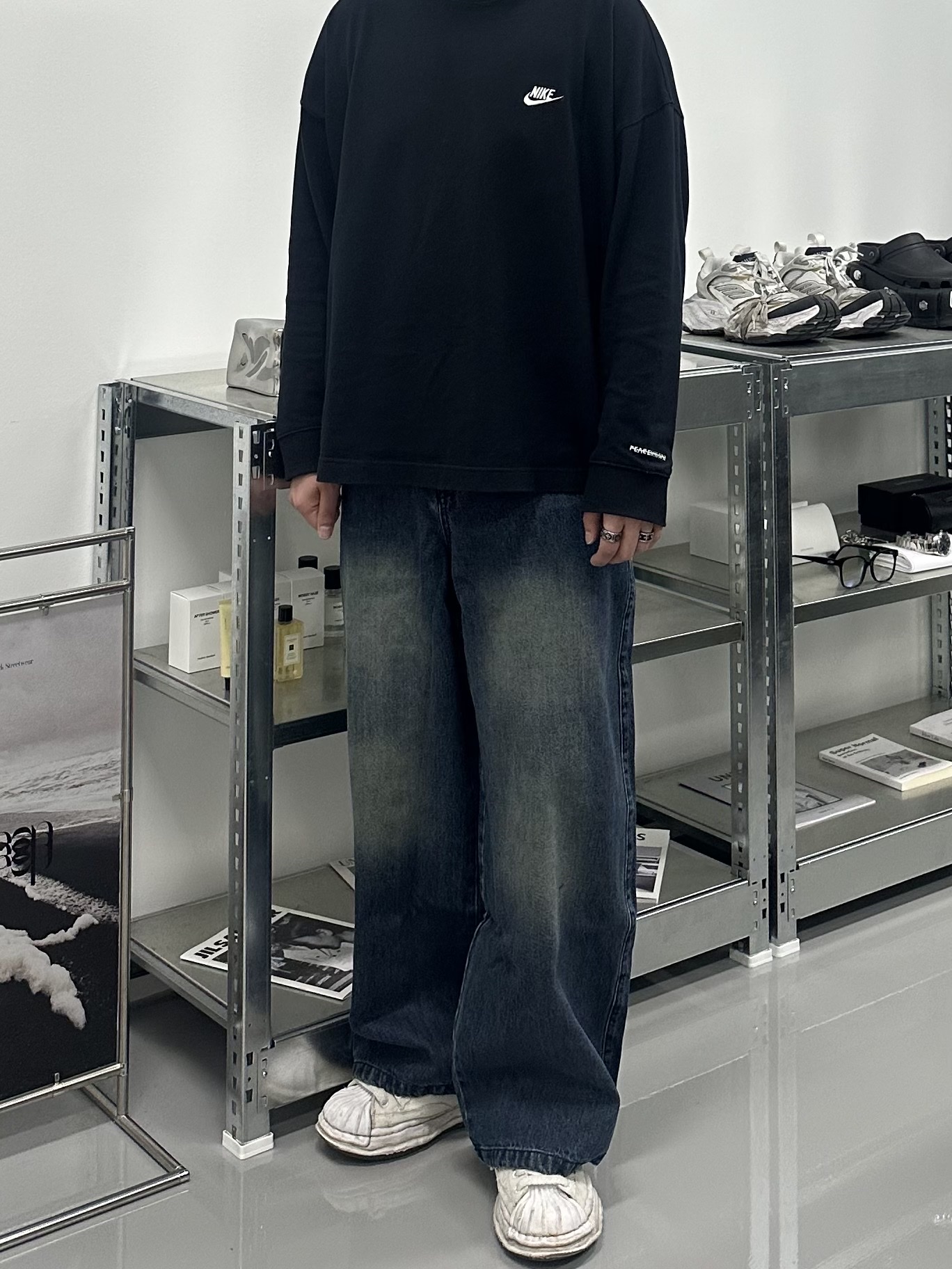 Nike x Peaceminusone LS T-Shirt Black (DR0098-010) 착용 스타일 - 2