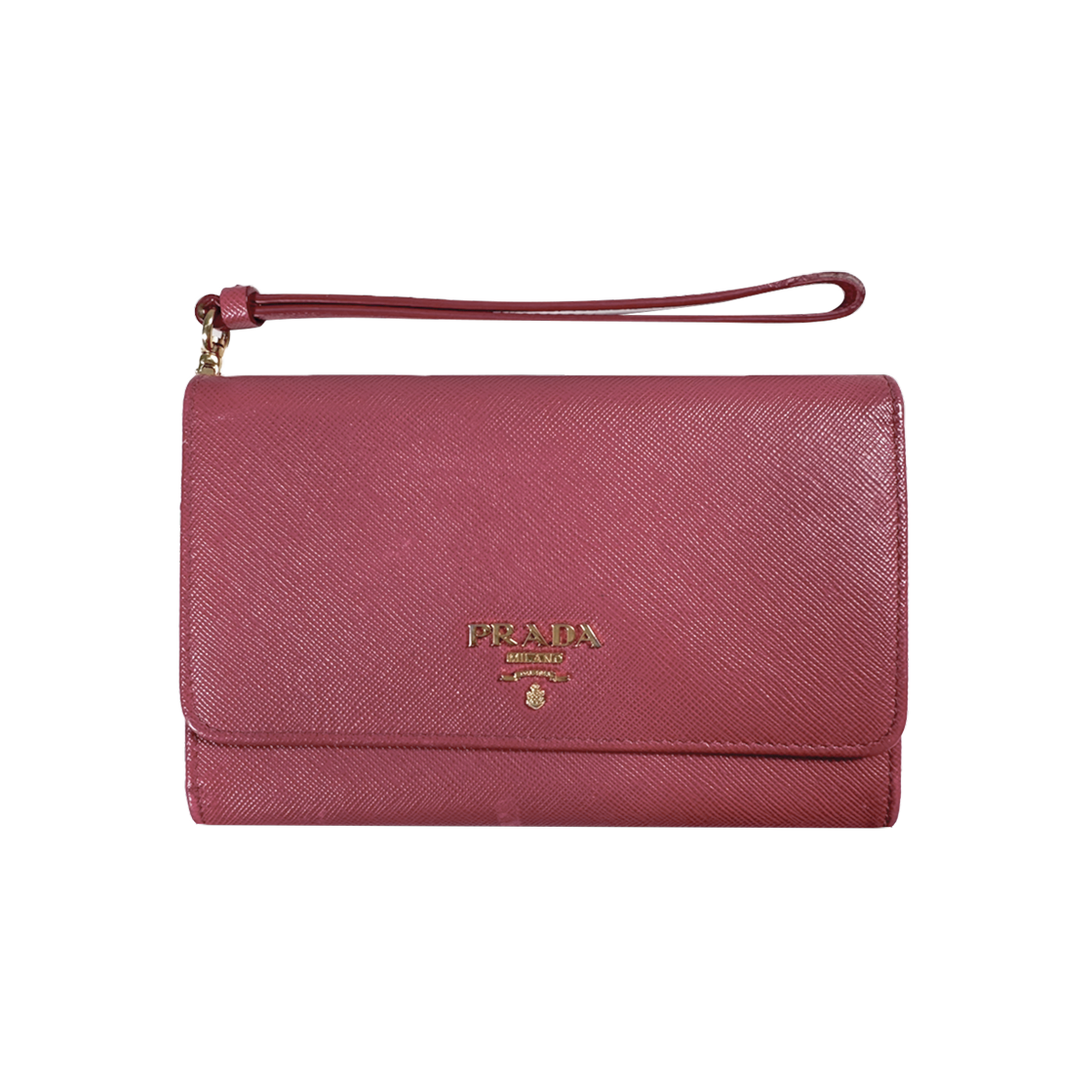 프라다 여성 사피아노 비텔로 레더 스트랩 지갑 미디움 핑크 1M1426(Prada Women's Saffiano Vitello Leather Medium Wallet - Pink 1M1426) - 1