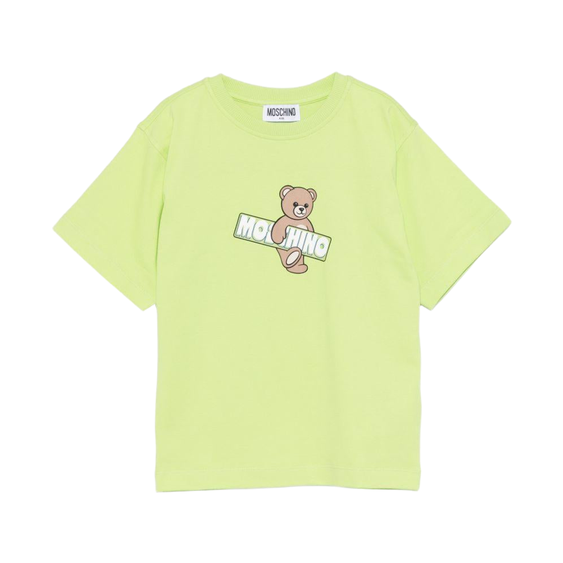(키즈) 모스키노 로고 숏슬리브 티셔츠 그린((Kids) Moschino Logo Short Sleeve T-Shirt Green)