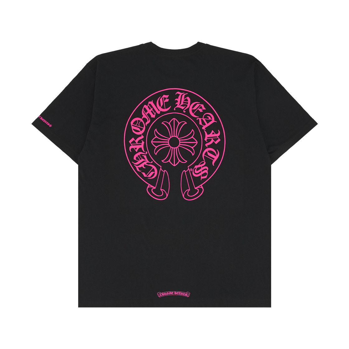 크롬하츠 홀스슈 로고 티셔츠 블랙 핑크(Chrome Hearts Horseshoe Logo T-Shirt Black Pink)