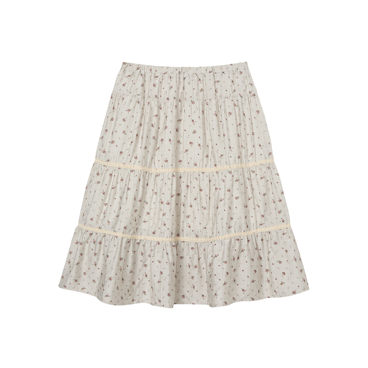 KW6BSKLAE09BG [오프라인 전용] AEAE Women Pattern Tiered Skirt Beige - 26SS