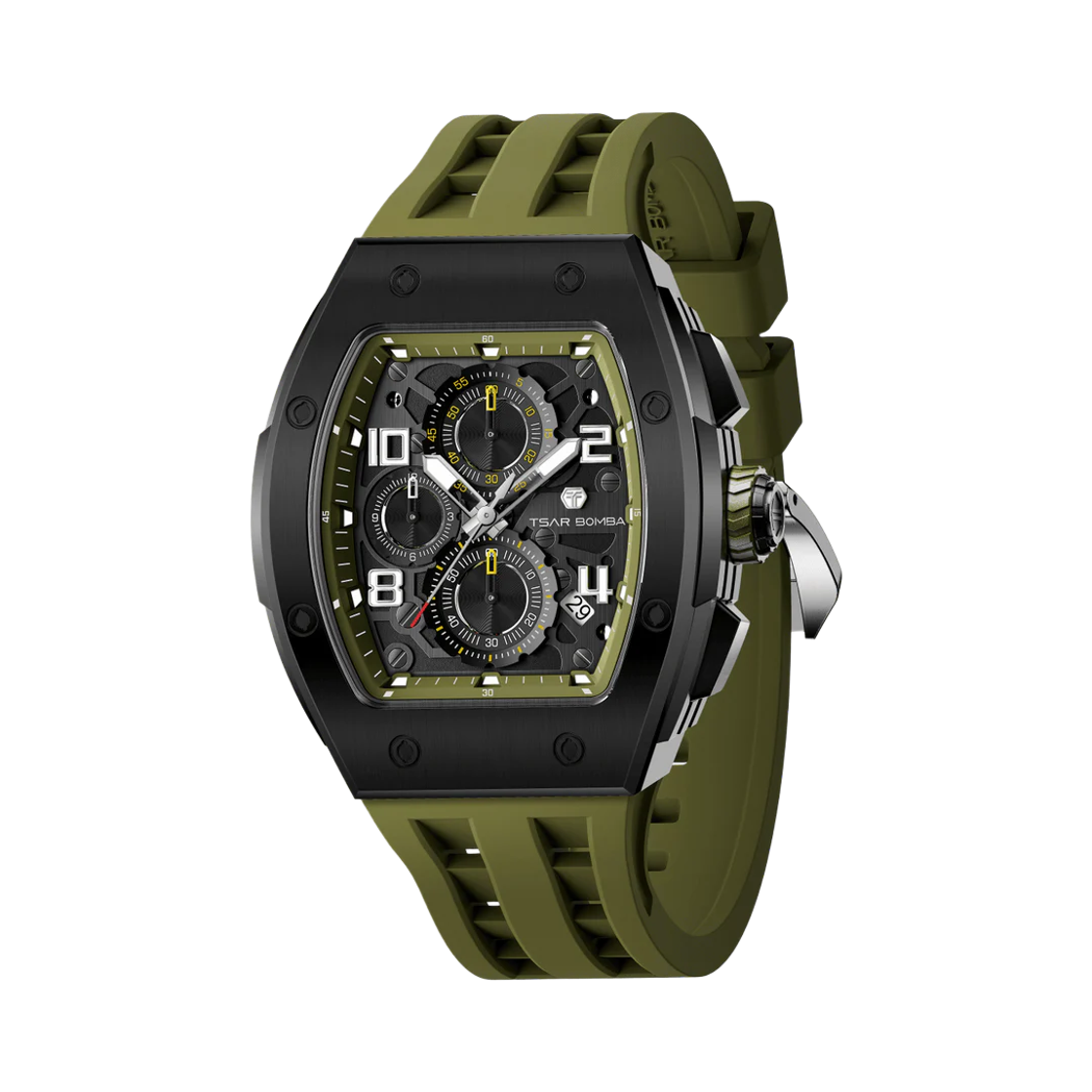 차르봄바 엘리멘탈 크로노그래프 캘린더 쿼츠 TB8204Q-06 올리브 그린(Tsar Bomba Elemental Chronograph Calender Quartz TB8224Q-06 Olive Green)