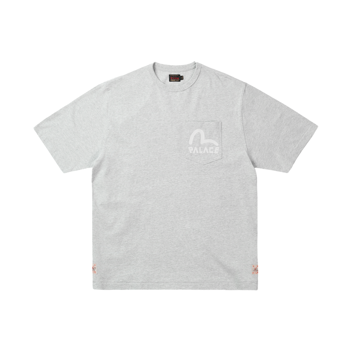 팔라스 x 에비수 헤비 워시 티셔츠 그레이 말 - 26SS(Palace x Evisu Heavy Wash T-Shirt Grey Marl - 26SS) - 1