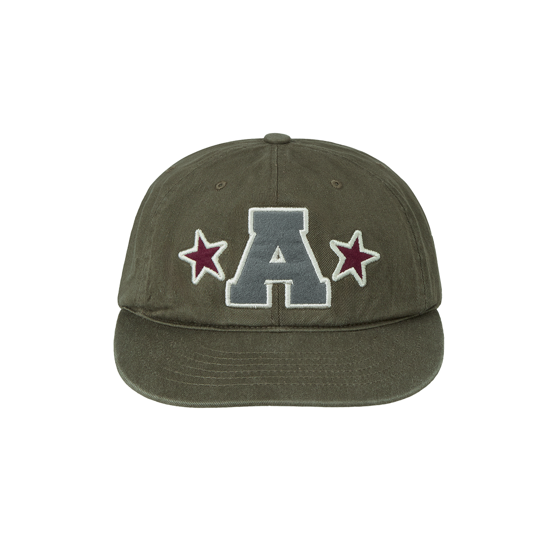 에이이에이이 워시드 캐피탈 로고 캡 카키(AEAE Washed Capital Logo Cap Khaki)