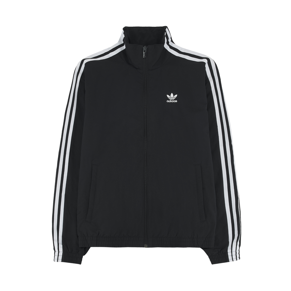 (W) 아디다스 오리지널스 우븐 트랙탑 블랙 - KR 사이즈((W) Adidas Originals Woven Track Top Black - KR Sizing)