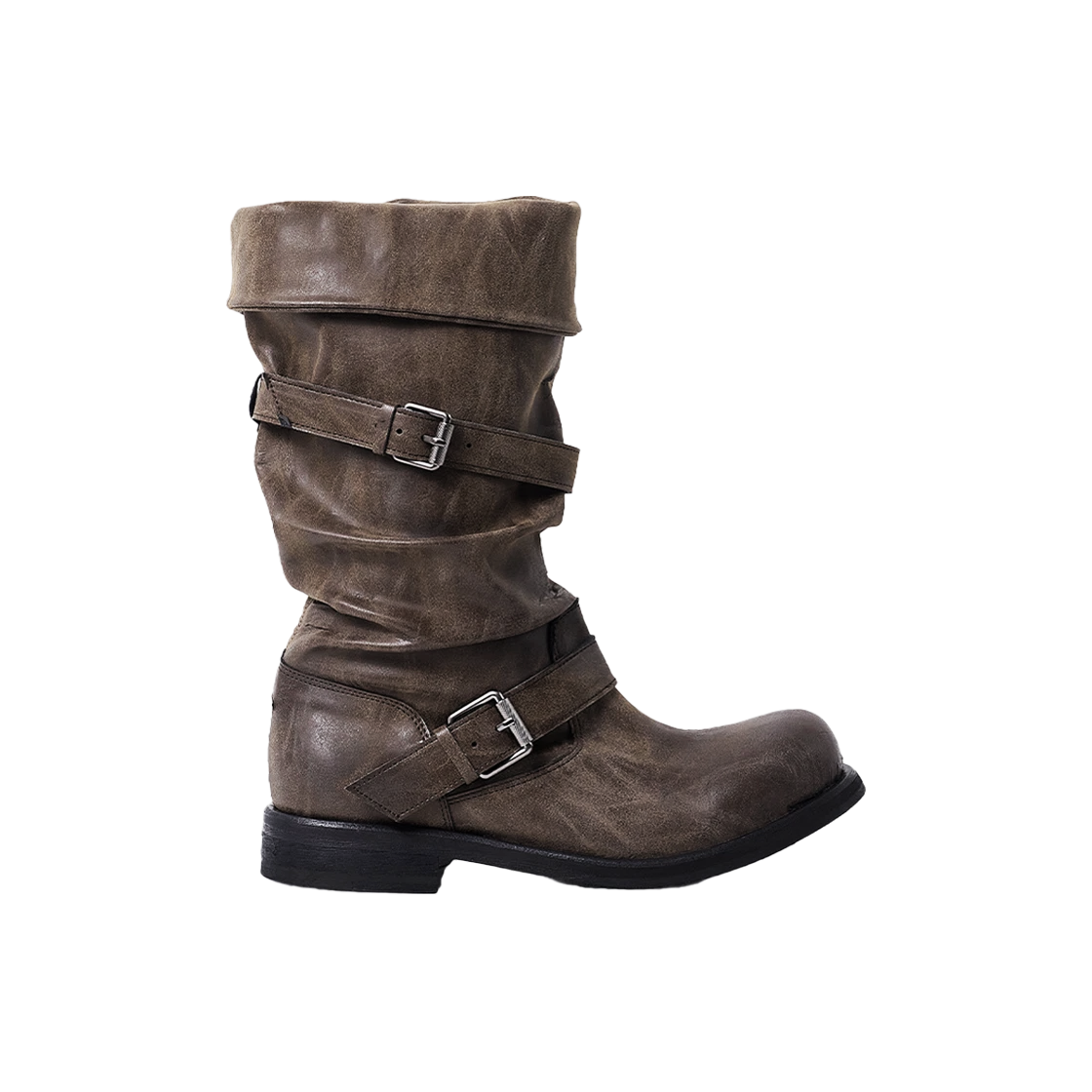 NT31051WB_ NegativeThree Slouchy Long Boots Washed Brown