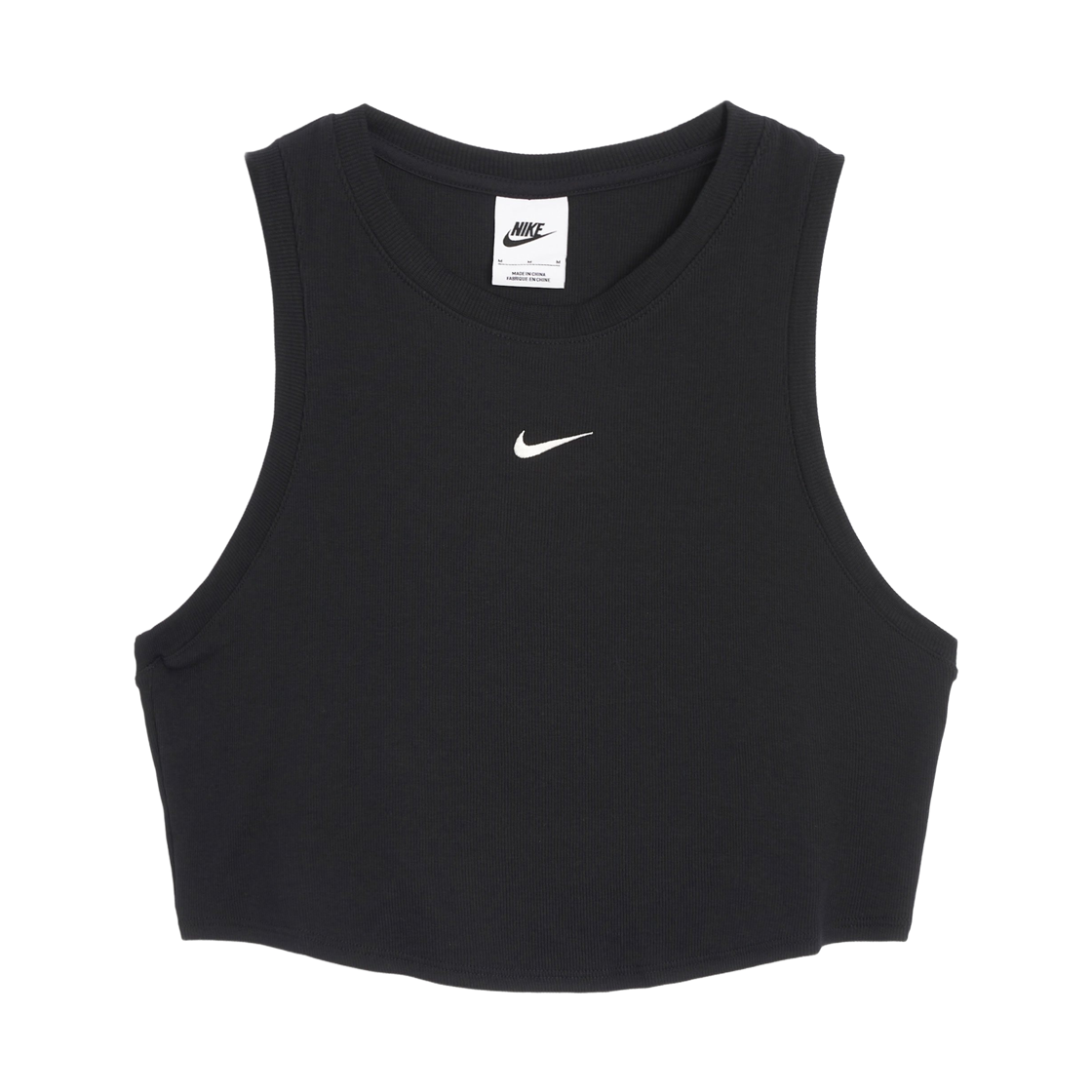 FB8279-010 (W) Nike Sport Essential Ribbed Cropped Tank Top Black Sail - US/EU