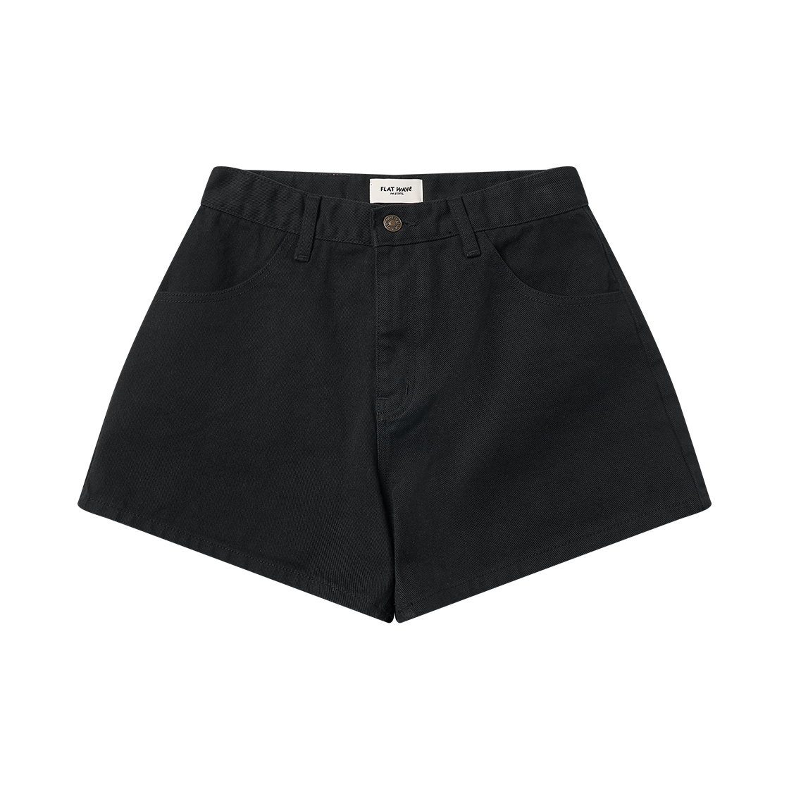 플랫웨이브 인 서울 세나 코튼 쇼츠 - 워시드 블랙(Flatwave in Seoul Sena Cotton Shorts Washed Black)