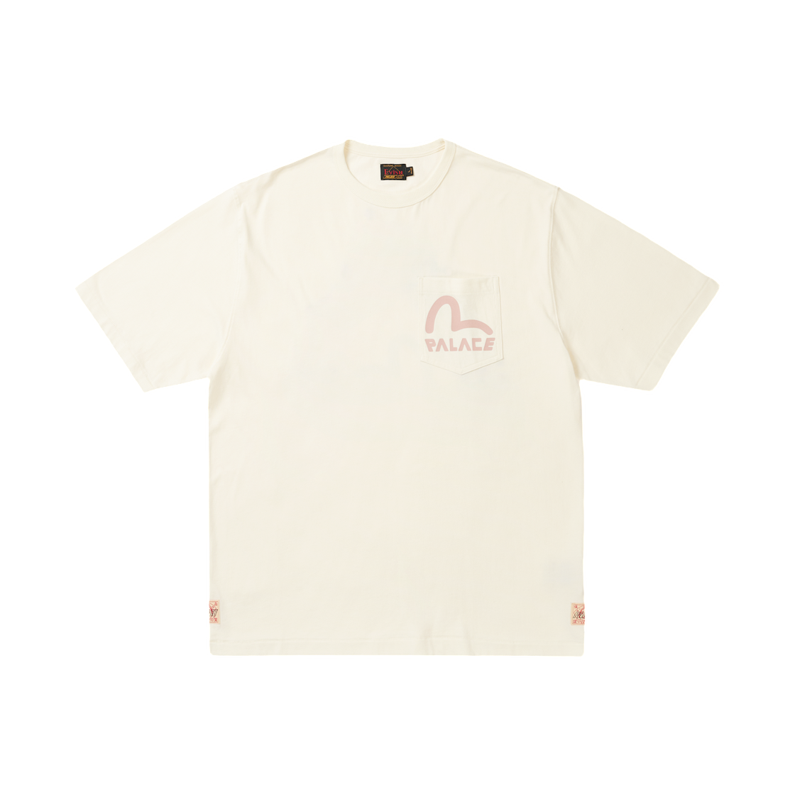 팔라스 x 에비수 헤비 워시 티셔츠 오프 화이트 - 26SS(Palace x Evisu Heavy Wash T-Shirt Off White - 26SS)