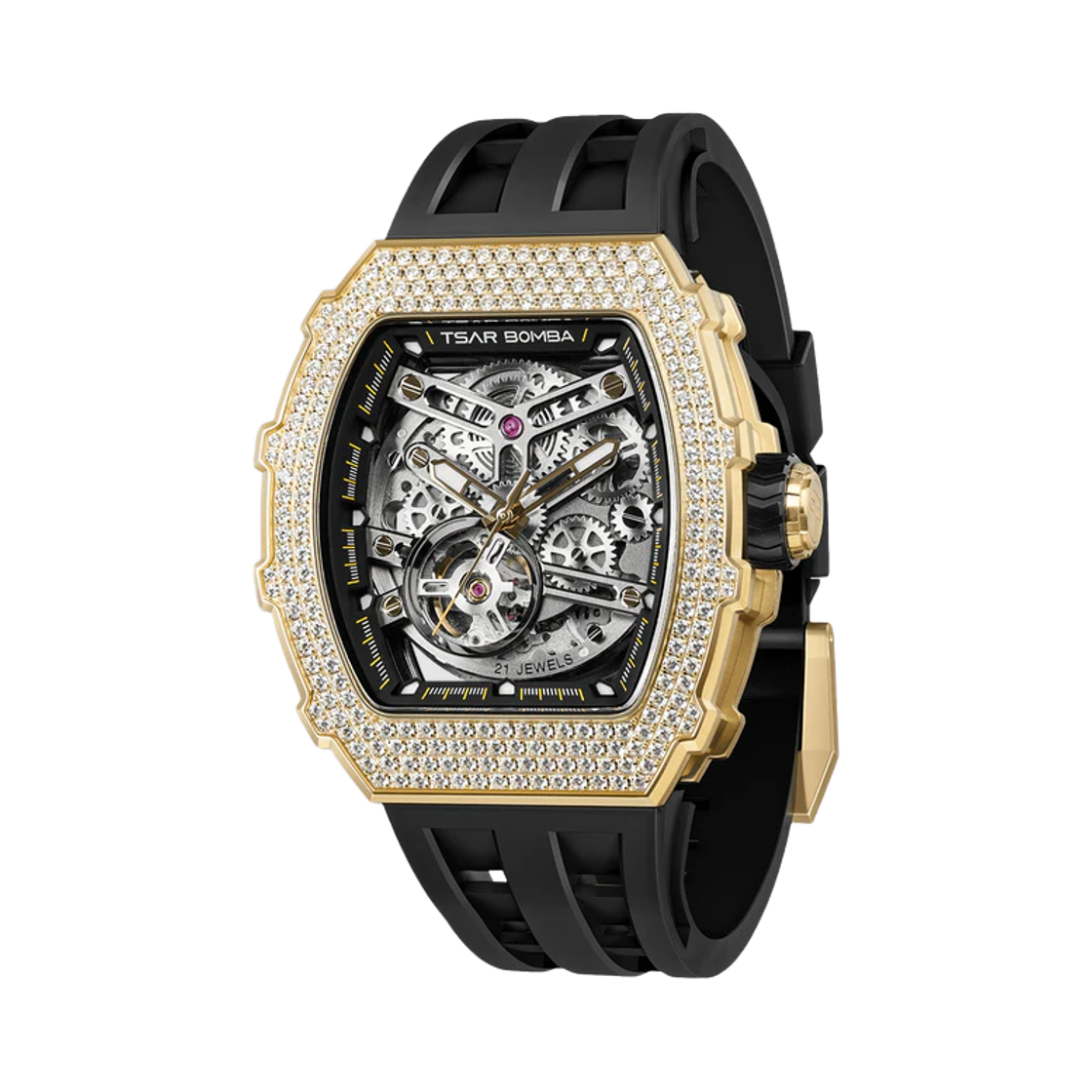 차르봄바 엘리멘탈 지르코니아 큐빅 오토매틱 워치 TB8208D-13 블랙 2(Tsar Bomba Elemental Zirconia -Cubic Automatic TB8208D-13 Black 2)