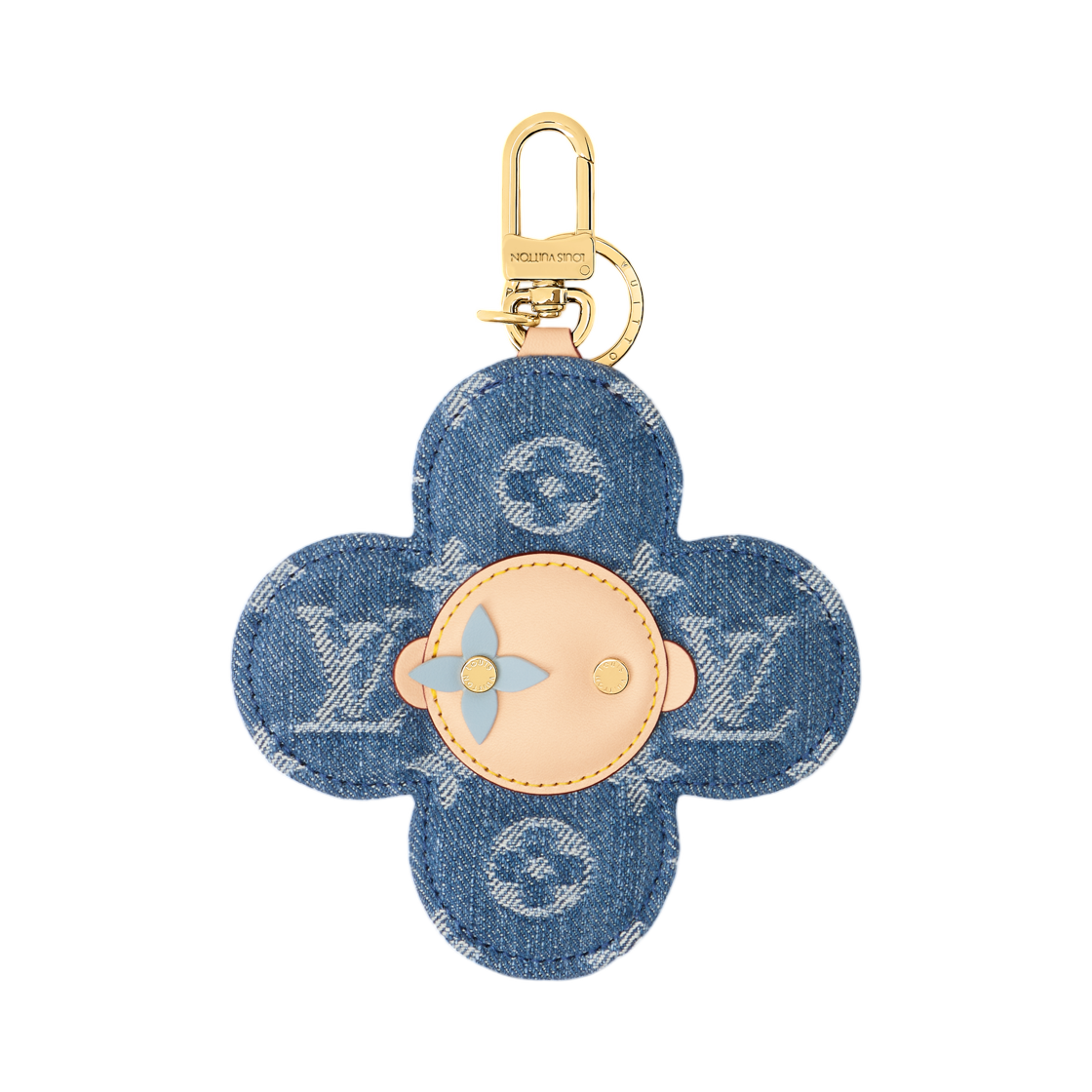 M03659 (W) Louis Vuitton Vivienne Denim Bag Charm Denim Blue