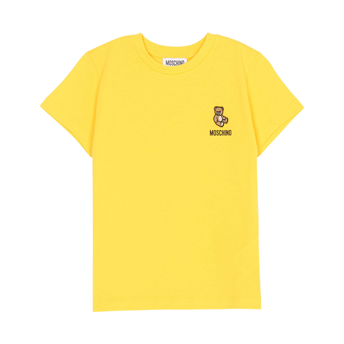 (키즈) 모스키노 테디 베어 자수 티셔츠 옐로우((Kids) Moschino Teddy Bear Embroidery T-Shirt Yellow)