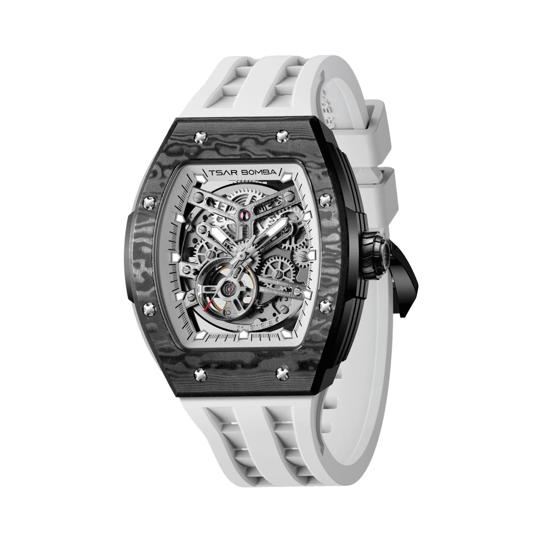 차르봄바 엘리멘탈 카본파이버 오토매틱  TB8228CF-03 엘리트 화이트(Tsar Bomba Elemental-Carbon Fiber Automatic  TB8228CF-03 Elite White)