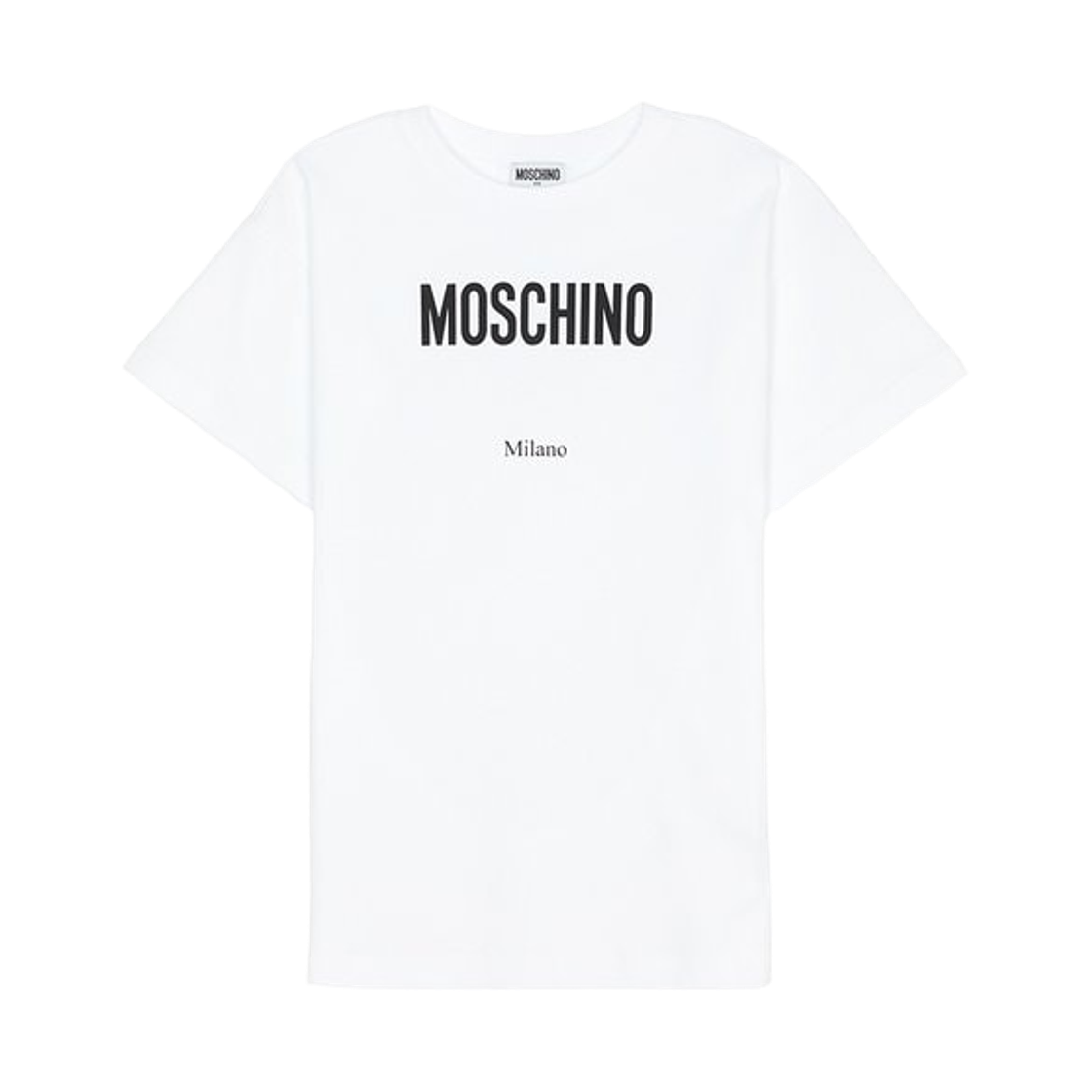 (키즈) 모스키노 숏슬리브 드레스 화이트((Kids) Moschino Short Sleeve Dress White)