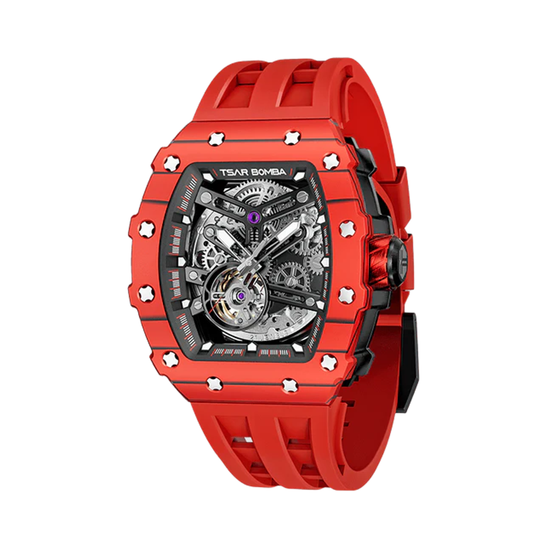 차르봄바 엘리멘탈 카본파이버 오토매틱 TB8208CF-37 불 레드(Tsar Bomba Elemental Carbon Fiber Automatic TB8208CF-37 Bull Red)