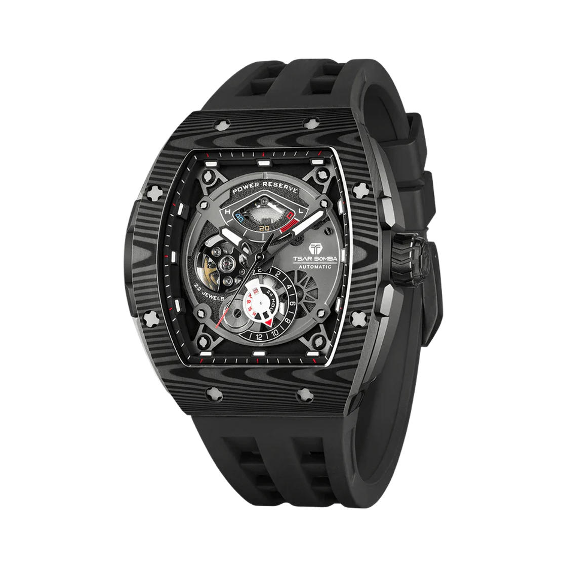 차르봄바 엘리멘탈 카본파이버 파워리저브 오토매틱 TB8210CF II-01 블랙(Tsar Bomba Elemental Carbon Fiber Automatic TB8210CF II-01 Black)