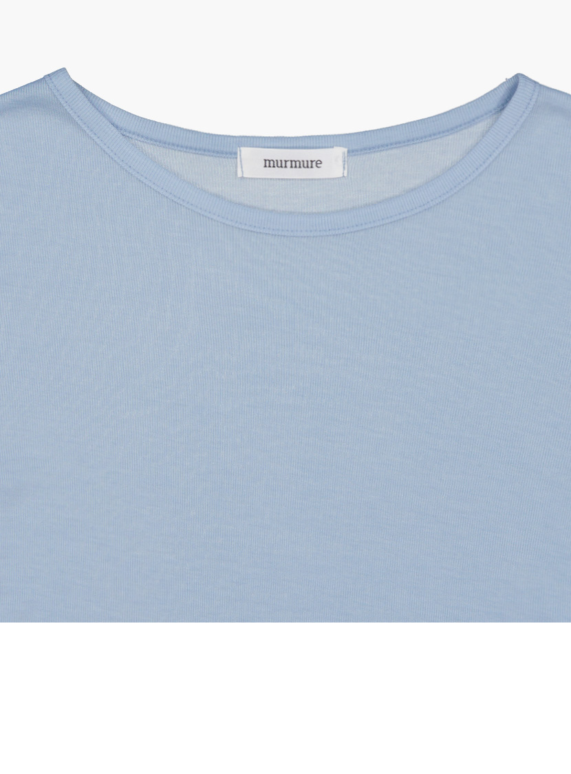 뮈르뮈르 유우 슬릿 버튼 시어 티 스카이블루(Murmure Yuu Slit Button T-Shirt Skyblue) - 2