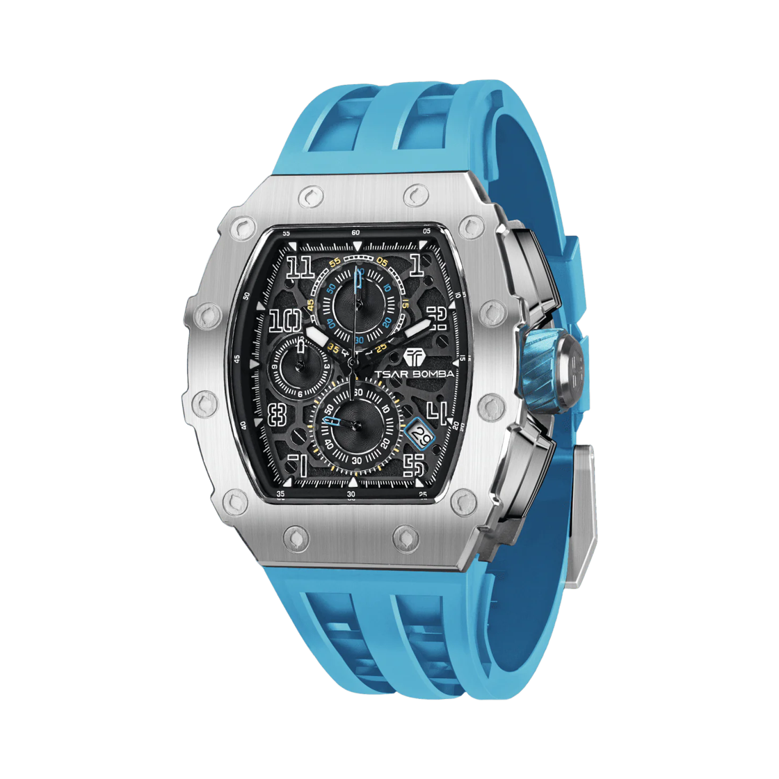차르봄바 엘리멘탈 크로노그래프 캘린더 쿼츠 워치 TB8204Q-36 엘리트 블루(Tsar Bomba Elemental Chronograph Calendar Quartz TB8204Q-36 Elite Blue)