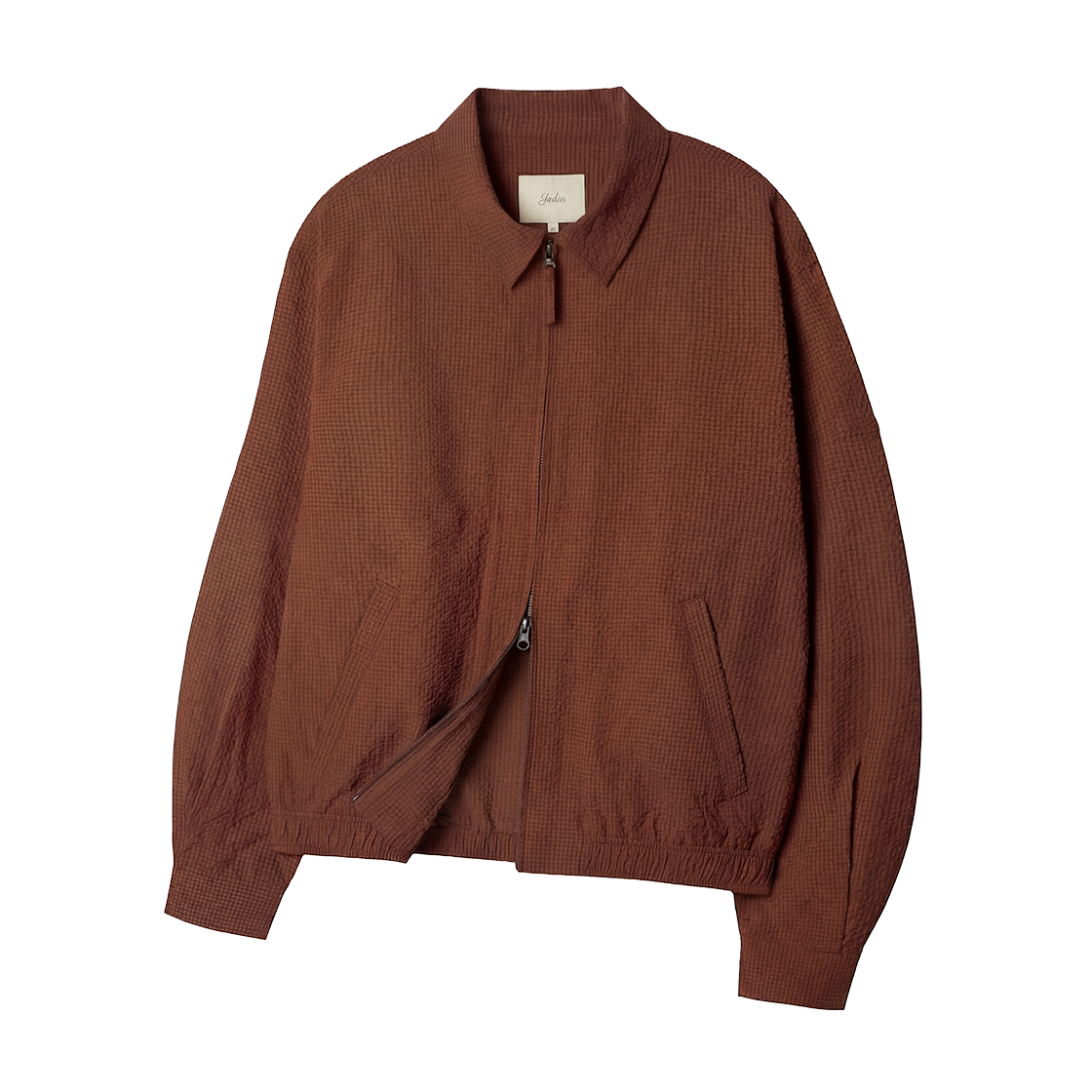 예일 시어서커 체크 블루종_브라운(Yale Seersucker Check Blouson_Brown) - 1