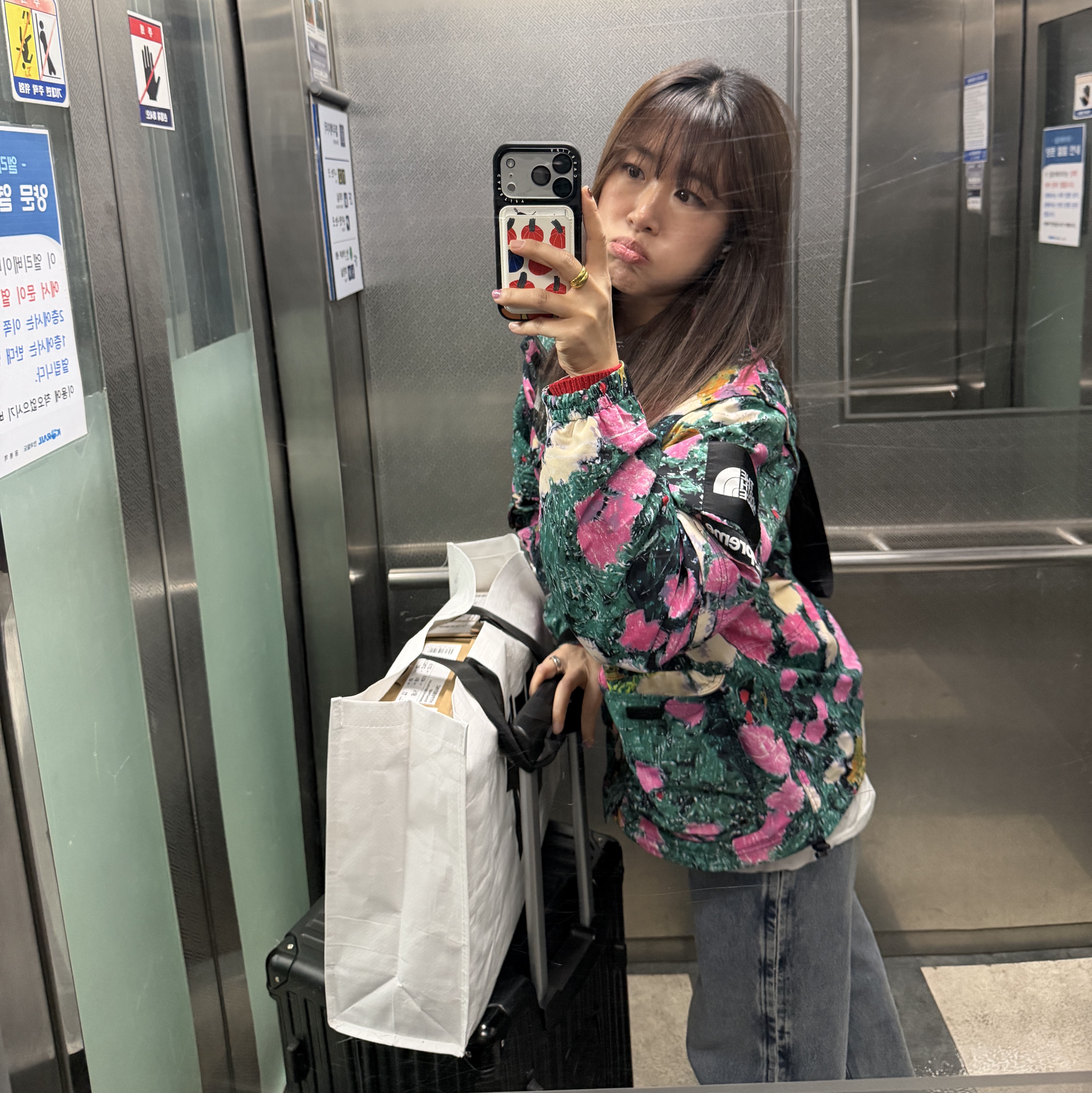 Supreme x The North Face Trekking Convertible Jacket Flowers - 22SS 착용 스타일
