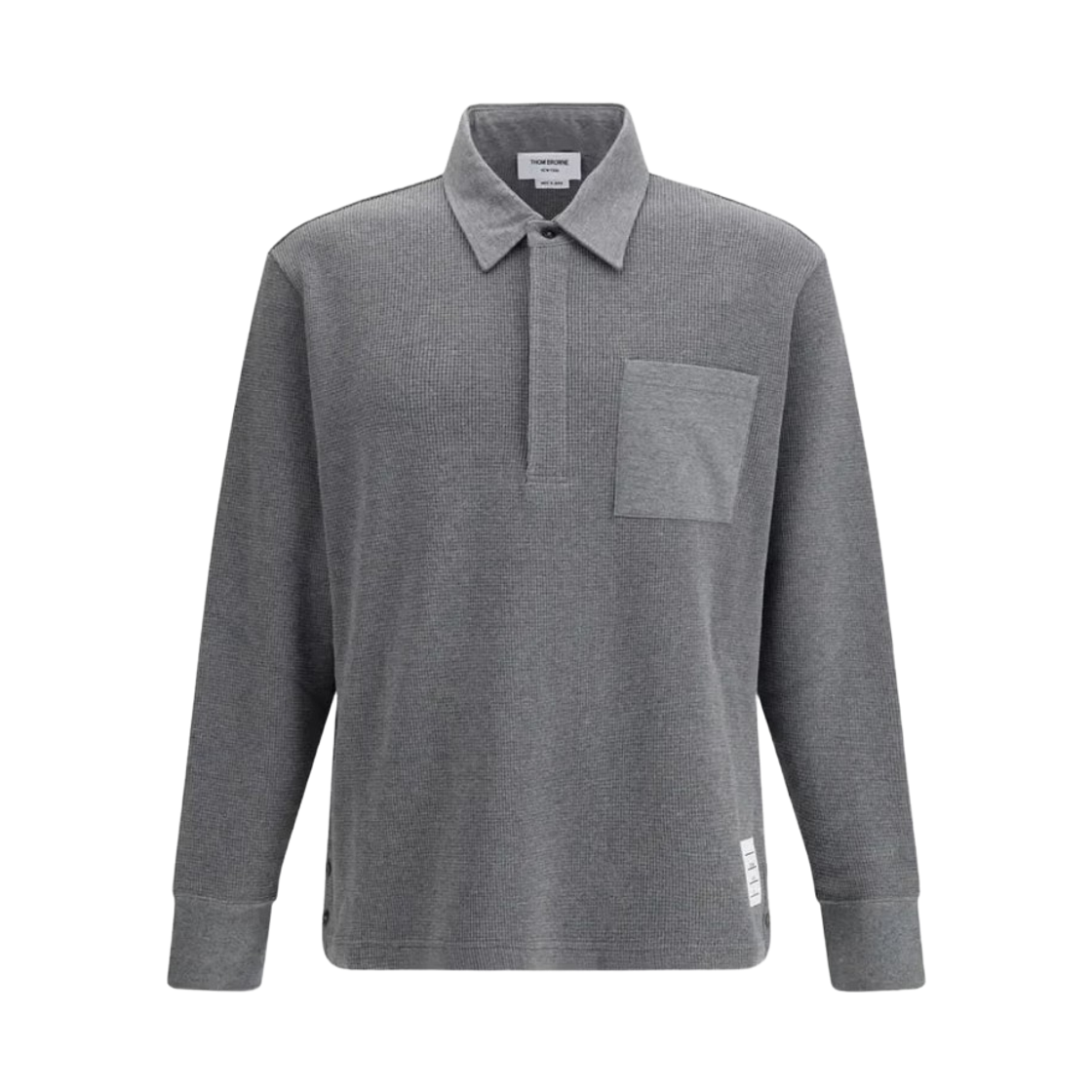 톰브라운 코튼 럭비 폴로 셔츠 미디움 그레이(Thom Browne Cotton Rugby Polo Shirt Medium Grey) - 1