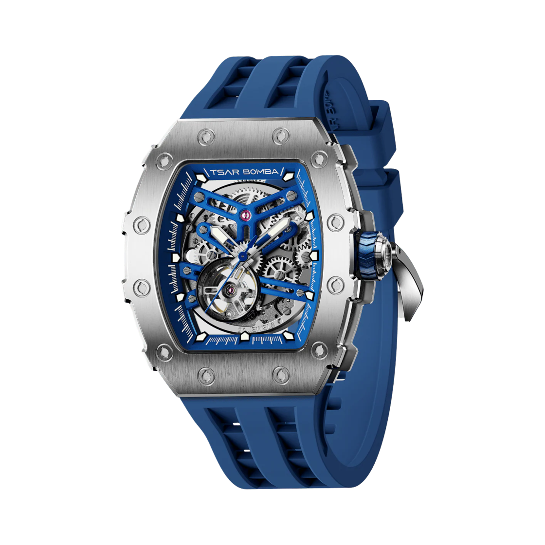 ์ฐจ๋ฅด๋ด๋ฐ ์๋ฆฌ๋ฉํ ์คํ ๋งคํฑ TB8208A ์ค๋ฒ ๋ธ๋ฃจ(Tsar Bomba Elemental Automatic TB8208A-41 Silver Blue)