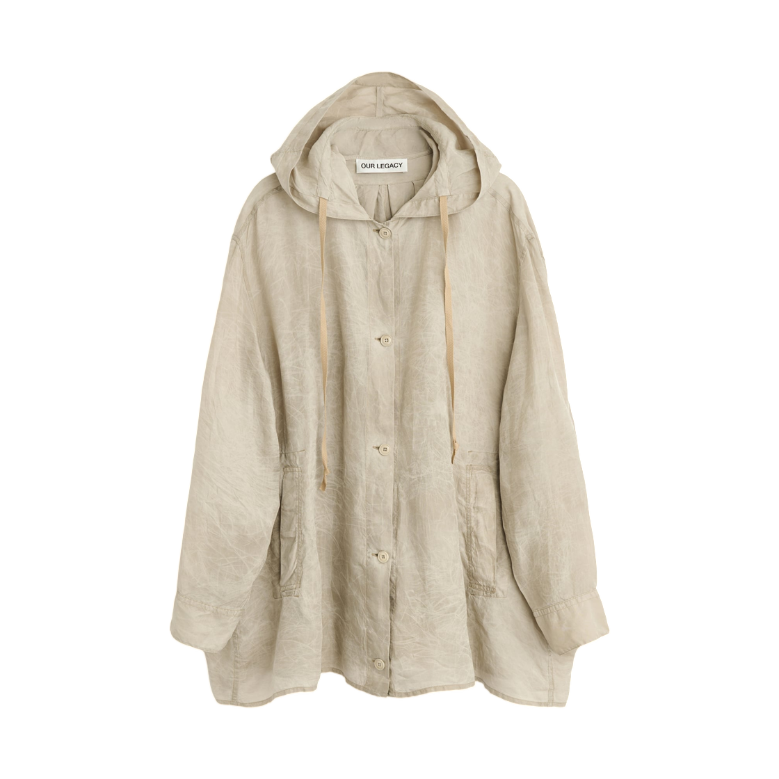 W2262RW (W) Our Legacy Rover Shirt Ghost Grey Wax Dipped Cupro