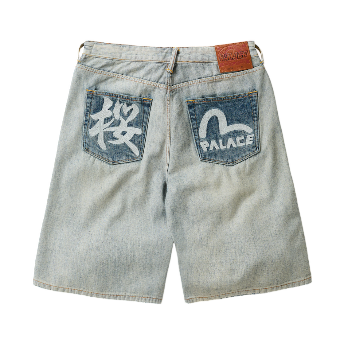 팔라스 x 에비수 롱 데님 쇼츠 리버스 인디고 - 26SS(Palace x Evisu Long Denim Short Reverse Indigo - 26SS) - 1